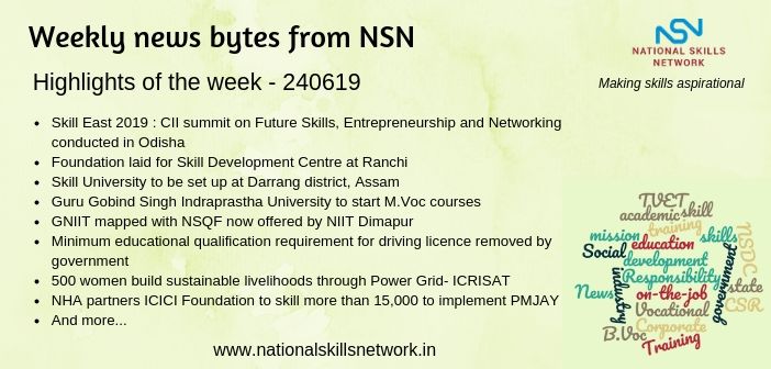 News Bytes from NSN – Quick updates on skill development and Vocational Training – 240619