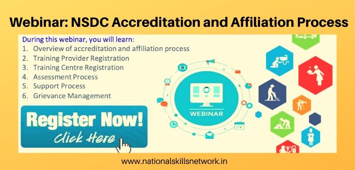 NSDC to organize webinar on Accreditation and Affiliation Process