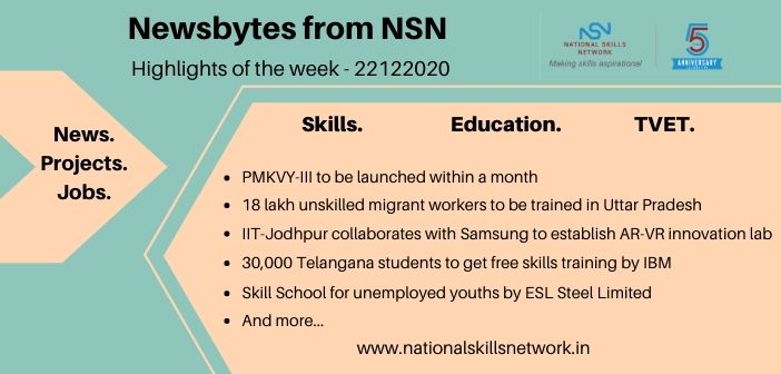 Newsbytes on Skill Development and Vocational Training – 22122020
